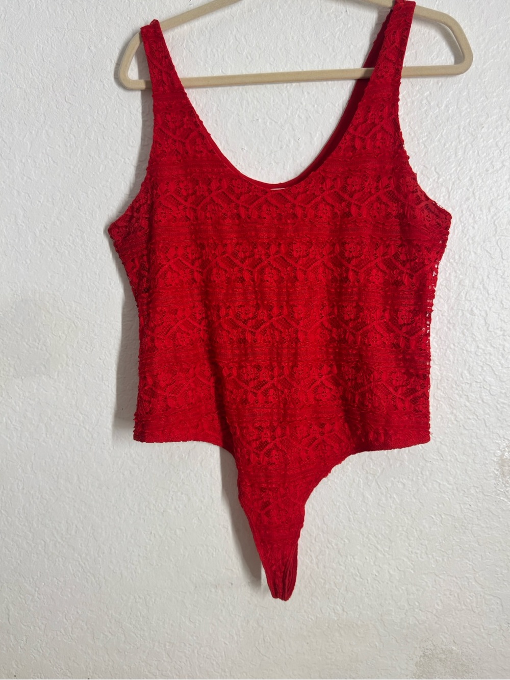 Leith Red Lace Tank Bodysuit